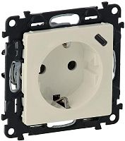 Розетка с заземлением +1xUSB тип A без рамки Legrand Valena Life 1-м. шторки слоновая кость картинка